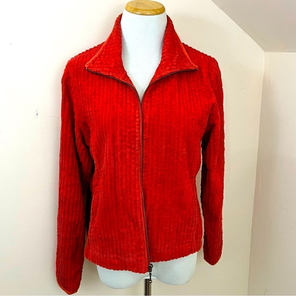 Woolrich Wide Wale Corduroy Jacket Coral Zip Up M